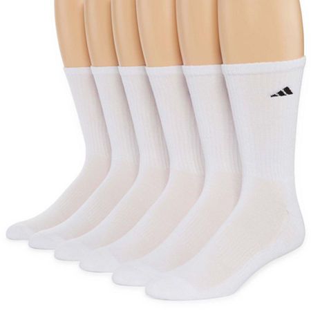 Photo 1 of Size 6-12 Adidas | Men's Athletic Cushioned Crew Sock, White, Size E6-000

