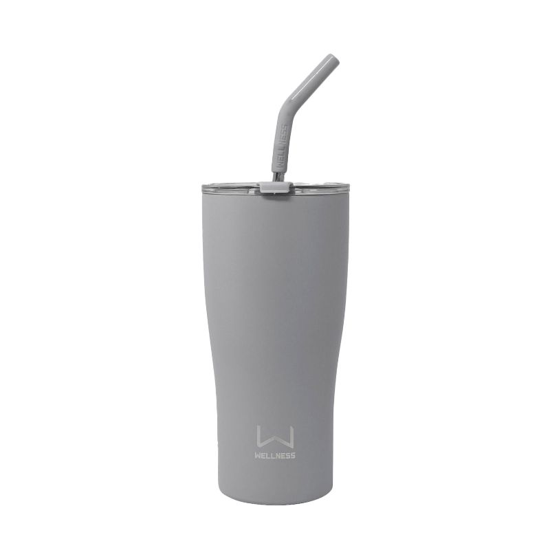 Photo 1 of Wellness 20-oz. Double-Wall Stainless Steel Tumbler with Straw
