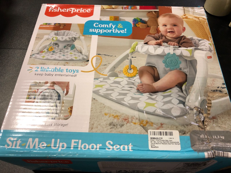 Photo 2 of Fisher-Price Portable Baby Chair with BPA-Free Teether and Clacker Baby Toy, Sit-Me-Up Floor Seat, Starlight Bursts