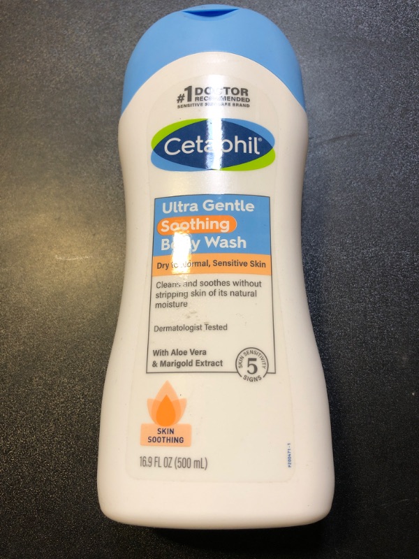 Photo 2 of Cetaphil Ultra Gentle Refreshing Body Wash, For Dry to Normal, Sensitive Skin, 16.9oz, with Aloe Vera, Calendula, Vitamin B5, Hypoallergenic, Fragrance Free, Dermatologist Tested