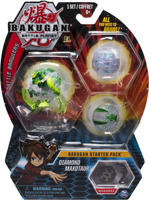 Photo 1 of Bakugan Starter Pack 3-Pack, Diamond Maxotaur, Collectible Transforming Creatures, for Ages 6 and Up

