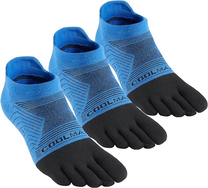 Photo 1 of Coolmax Toe Socks for Women and Men No Show Low Cut High Performance 5 Finger Running Socks Athletic Wicking 3 Pack
