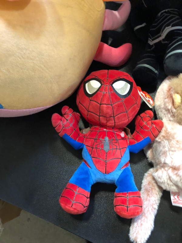 Photo 2 of cute kids TY spider man plush stuff toys mixed bot lot all different styles colors and sizes no returns or exchanges 