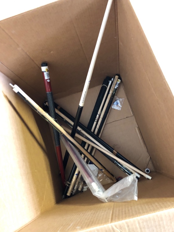 Photo 2 of box lot of Piece Pool sets some are missing its pair different colors and styles items are new or used and condition vary no returns or exchanges  Pool Cue Stick/s 