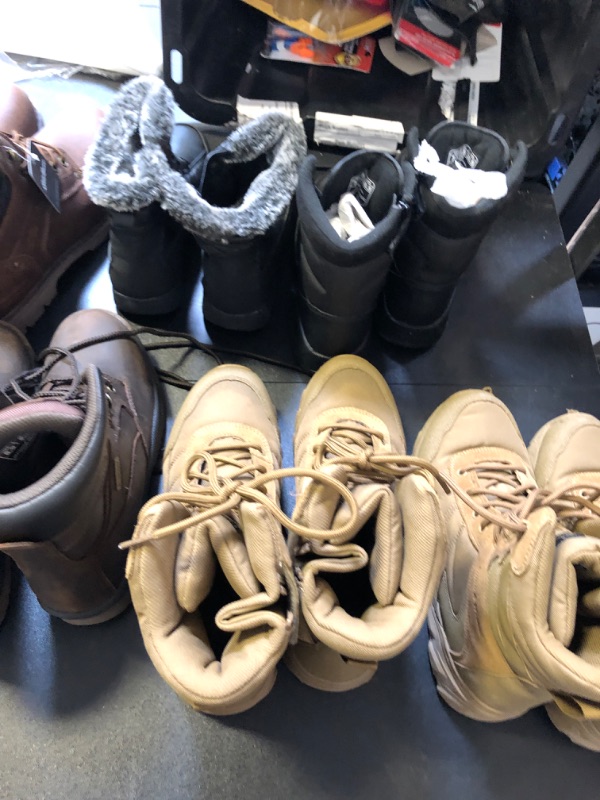 Photo 5 of MYSTERY BOX LOT FILLED WITH RANDOM SHOES ALL DIFFERENT STYLES AND COLORS VARY AS WELL AS SIZING NO RETURNS OR EXCHANGES WORK BOOTS WINTER BOOTS HIKING 