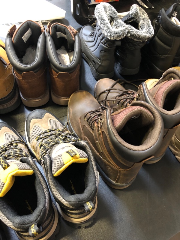 Photo 4 of MYSTERY BOX LOT FILLED WITH RANDOM SHOES ALL DIFFERENT STYLES AND COLORS VARY AS WELL AS SIZING NO RETURNS OR EXCHANGES WORK BOOTS WINTER BOOTS HIKING 