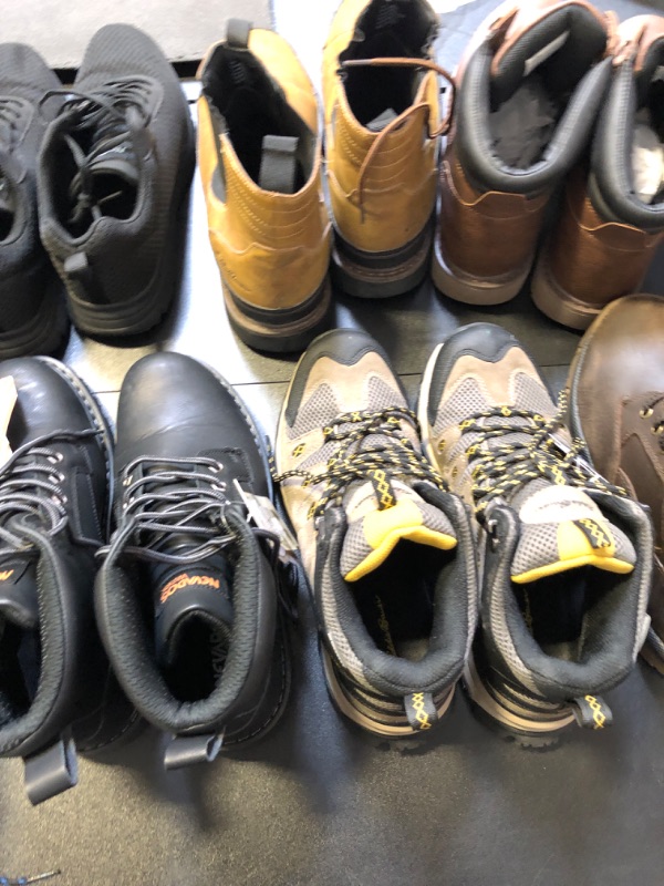 Photo 3 of MYSTERY BOX LOT FILLED WITH RANDOM SHOES ALL DIFFERENT STYLES AND COLORS VARY AS WELL AS SIZING NO RETURNS OR EXCHANGES WORK BOOTS WINTER BOOTS HIKING 