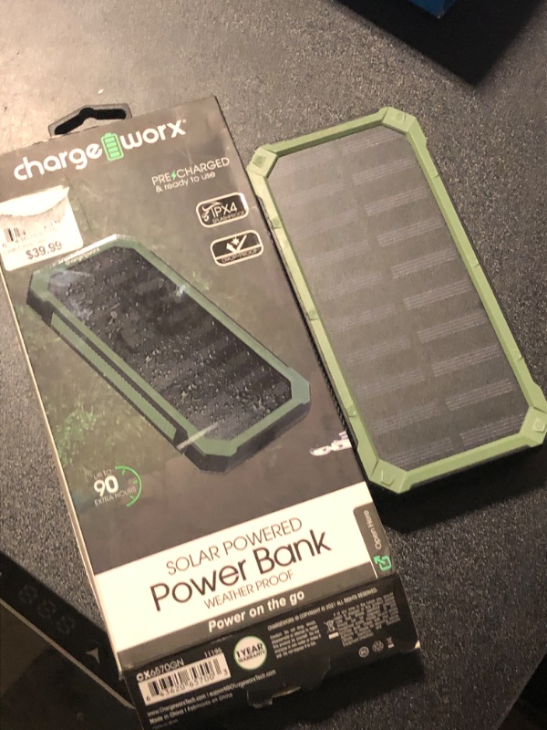Photo 2 of GREEN  Solar Charger Power Bank, Qi Wireless Charger 