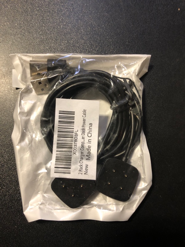 Photo 1 of SZBAMI 2 Pack Charging Cable for Versa 4/Sense/Versa 3/Sense 2, 3.2 Ft USB Magnetic Charger for Versa 3/Versa 4/Sense2/Sense 2pack-Black