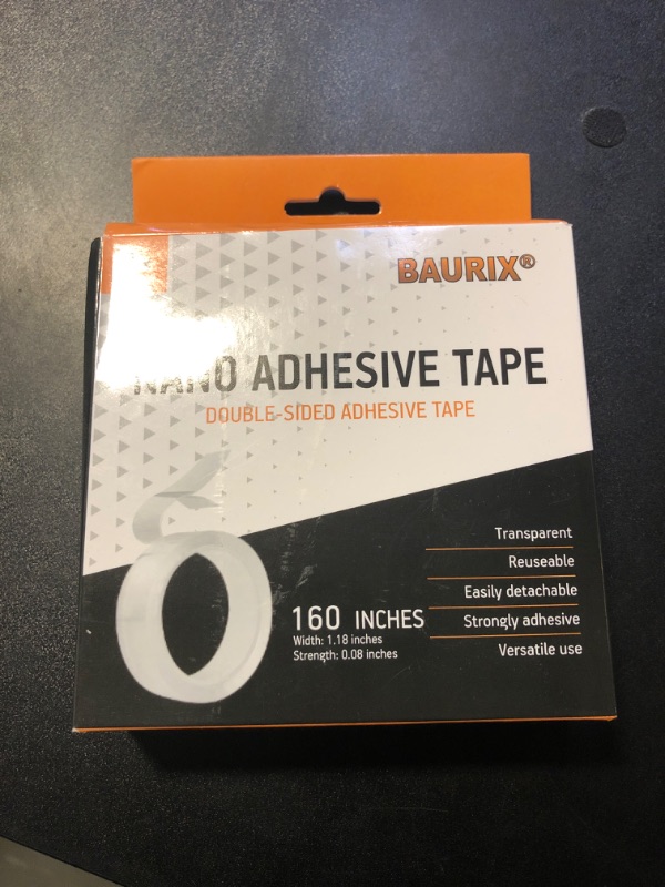 Photo 2 of BAURIX® Nano Tape, Strong Double Sided Tape Heavy Duty, Clear Double Sided Mounting Tape, Reusable Adhesive Tape for Wall Hanging, Two Sided Tape Heavy Duty, Carpet Tape - Rug Tape, 13ft Long 160 Inch x 1.2 Inch 1