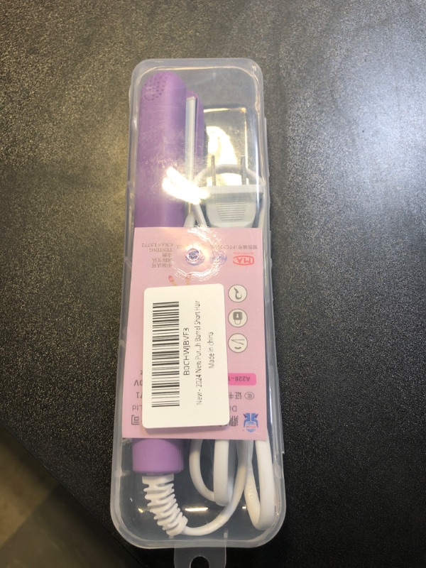 Photo 2 of 2024 New Purple Mini Hair Curler, Werdeny Ceramic Mini Hair Curler for Short Hair Fine Hair, 2 in 1 Mini Ceramic Curler and Hair Straightener, Mini Curling Iron 1/2 Inch Barrel Short Hair