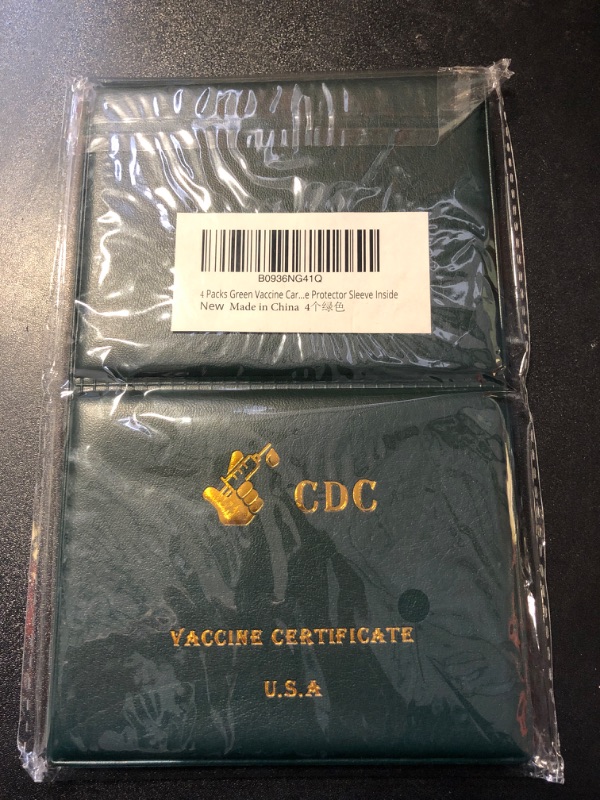 Photo 2 of 4 Packs Green Vaccine Card Holder to Store and Display Your CDC Vaccine Record Card, Roomy Vaccine Card Protector Holder All Standard Size 4x3 Immunization Card, Double Vaccine Protector Sleeve Inside