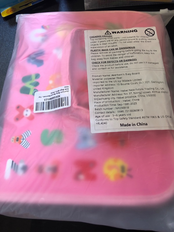 Photo 2 of Busy Board for 1+ Year Old, No Pieces Falling Off, Superior Felt Adherence, Montessori Busy Board for Toddlers 3-5, Autism Sensory Toys for 1 2 3 4 5 6 Year Old, Travel Quiet Book Matching Game Girl Pink