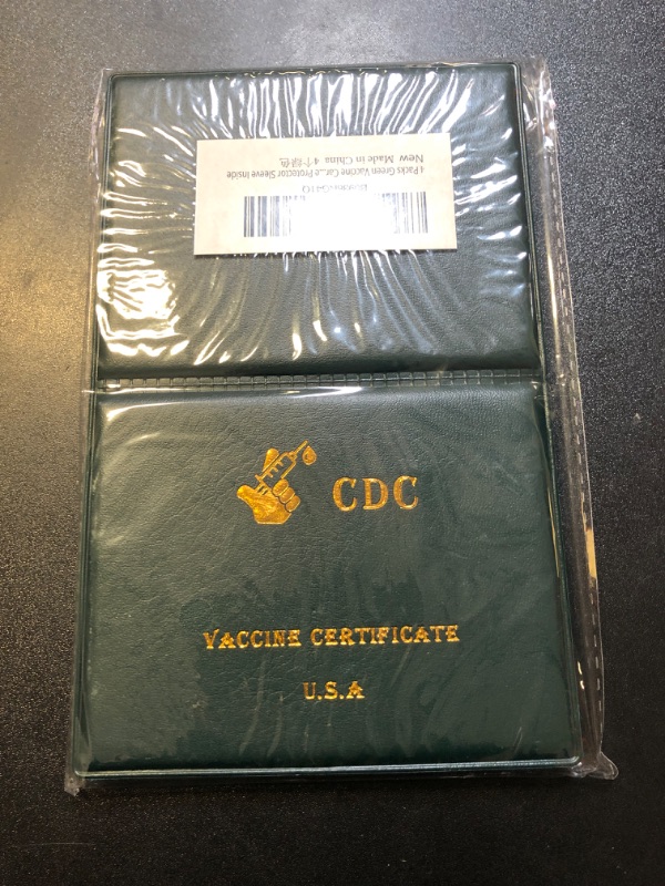 Photo 2 of 4 Packs Green Vaccine Card Holder to Store and Display Your CDC Vaccine Record Card, Roomy Vaccine Card Protector Holder All Standard Size 4x3 Immunization Card, Double Vaccine Protector Sleeve Inside