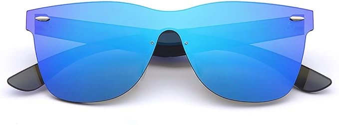 Photo 1 of 2020 VentiVenti Rimless Sunglasses For Women Men One Piece Square Oversize Mirror Lens Anti Reflective
