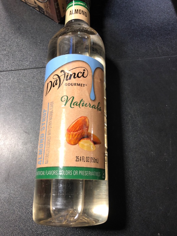 Photo 2 of Exp 5/9/24 DaVinci Gourmet Naturals Almond Syrup, 25.4 Fluid Ounce (Pack of 1) NATURAL ALMOND 25.4 Fl Oz (Pack of 1)