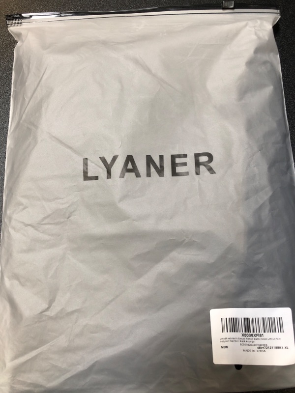Photo 1 of LYANER Women's Casual Ribbed Elastic Waist Lettcue Trim Bodycon Midi Skirt XL