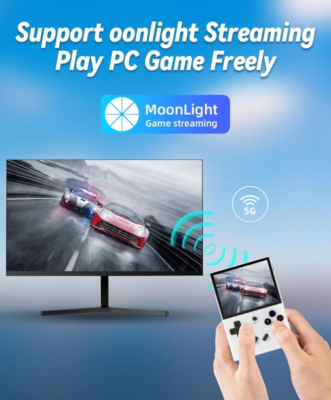 Photo 1 of RG35XX Plus Handheld Game Console with Storage Bag, 3.5 in IPS Screen Linux OS 3300mAH Battery 64+128G TF Card with 10000+ Games, Support HDMI TV Output 5G WiFi Bluetooth 4.2
