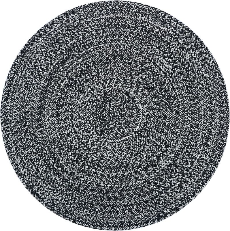 Photo 1 of Performance Braided Area Rug | Carpets Suitable for Living Room, Bedroom, Dining Room, Home Décor | Luxurious Handcrafted Traditional Rugs | PET-Yarn |Modern Rugs (8' Round, Black)
