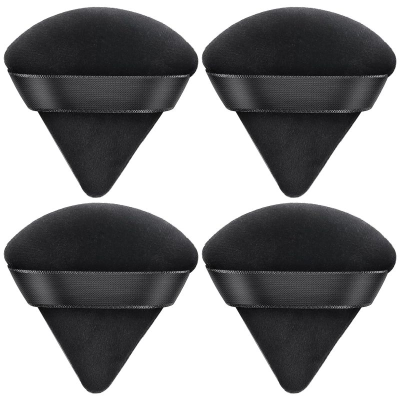Photo 1 of AMMON 8 Pieces Powder Puff,Triangle Soft Makeup Powder Puff,Face Makeup Sponge Puff Velour Makeup Puff for Loose Mineral Powder Cosmetic (Black). 
