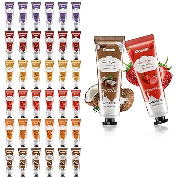 Photo 1 of Pack Hand Cream Gifts Set for Women Men, Hand Lotion Travel Size in Bulk for Dry Cracked Hands, Mini Hand Lotion for Mother's Day Teacher Nurse Coworkers Gifts, 6 Flavors(36)