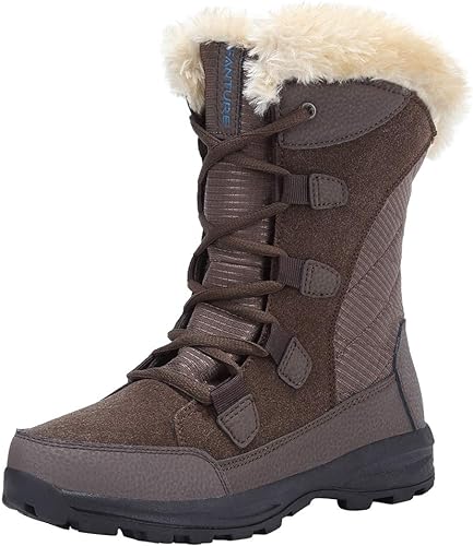 Photo 1 of FANTURE Women's Waterproof Mid-Calf Snow Boot | Winter Thinsulate Insulation Warm Fur Lined | Anti-Slip & Lace Up Closure Cold Weather Boots   SIZE 37 