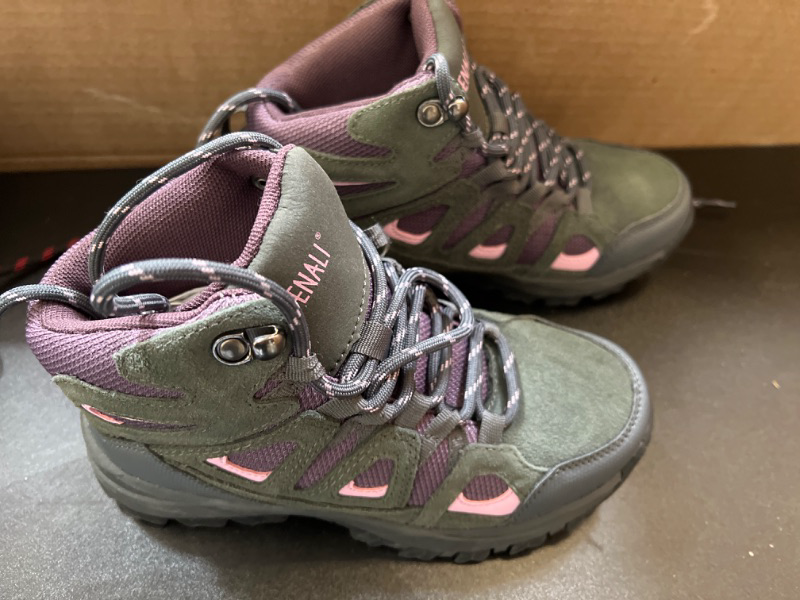 Photo 2 of Denali Vesper Girls Size 2 Gray Pink leather hiking boots