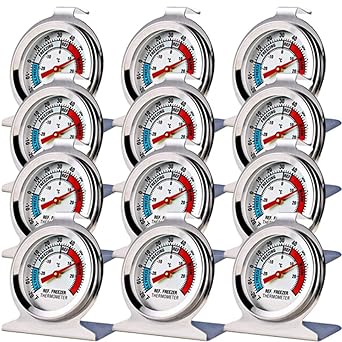 Photo 1 of 12 Pack Refrigerator Freezer Thermometer Large Dial Thermometer