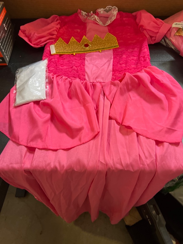 Photo 1 of   small  Princess Peach Costume for Girls Peach Cosplay Dress Up Outfit Christmas Halloween Birthday Party Princess Dress
