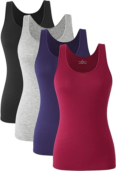 Photo 1 of XXL Orrpally Basic Tank Tops for Women Undershirts Tanks Top Lightweight Camis Tank Tops 4-Pack