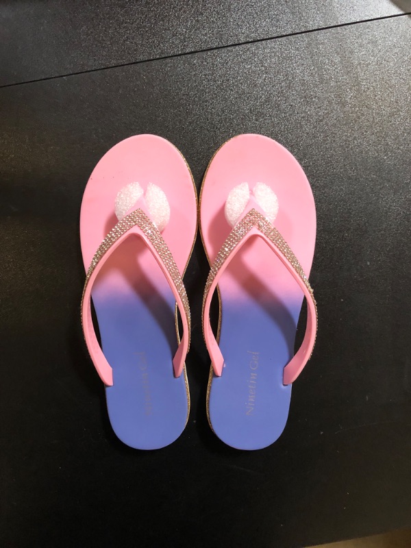 Photo 1 of Flip Flops for Women.Comfortable Walking Flat Sandals.Beach Summer Casual Slide Sandals.Fashion Design for Indoor Outdoor Size 5 Purple
