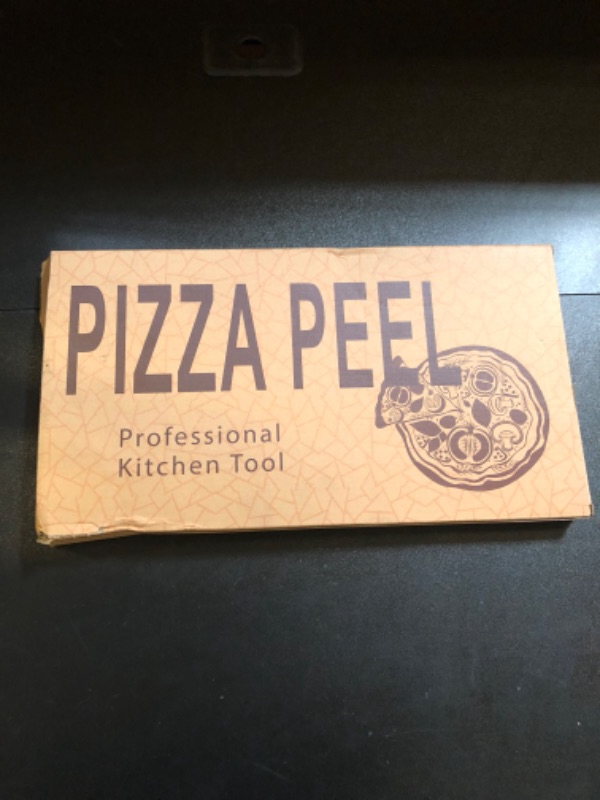 Photo 2 of  Pizza ?Paddle Pizza Turning Small Pizza Peel Paddle Short Round Pizza Tool Non Slip Wooden Handle 9 Inch Perforated Pizza Shovel Aluminum Pizza Peel (Color : 9 inch 60cm)