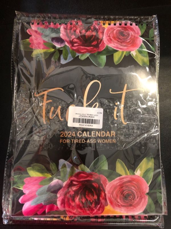 Photo 2 of 2024 Calendar for Tired-Ass Women-Tired Women Calendar - Fuck It Calendar, Hang with Ease, Funny Home Office Wall Calendar,While Elephant Calendar-White Elephant Gag Gift for Women 2pcs