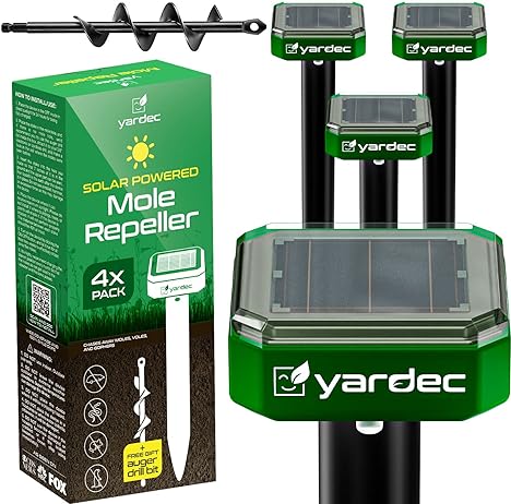 Photo 1 of 
YARDEC Gopher Repellent Ultrasonic Solar Powered (4-Pack) - Easy to Use Solar Mole Repellent Ultrasonic...