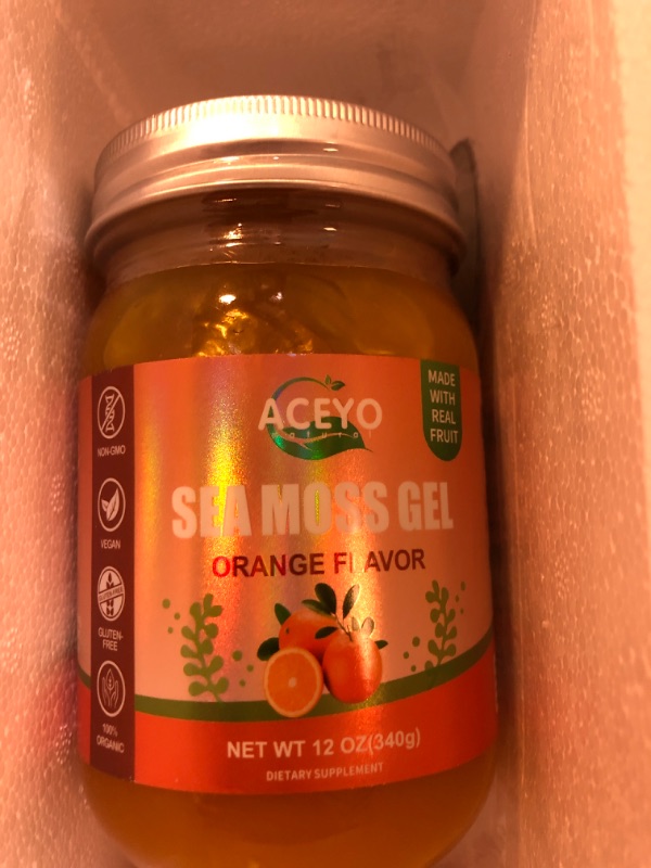 Photo 2 of (12 OZ) Sea Moss Gel Organic Raw Vegan Orange Flavored Irish Seamoss 102 Vitamins and Minerals Wild Harvested Non-GMO Immune Defense Booster Thyroid Digestive Support