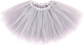 Photo 1 of Kid's Ballerina Girl Sparkly Glitter/Solid Colored Tulle Layered Tutu Skirt
