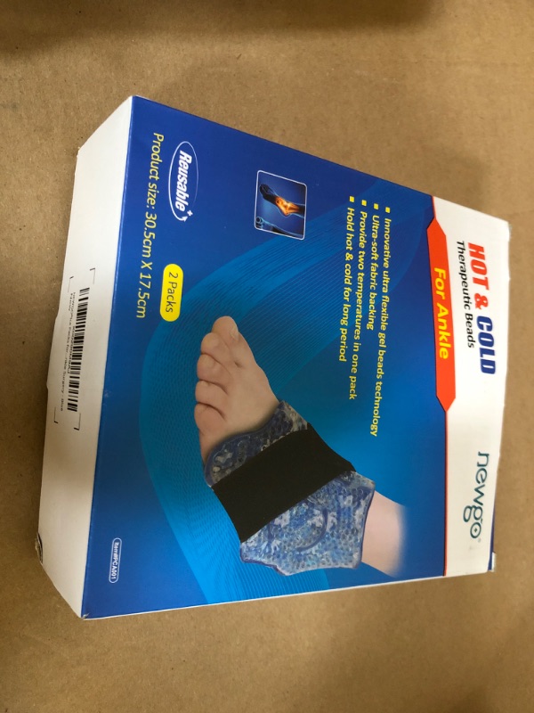 Photo 2 of NEWGO Ankle Ice Pack for Injuries Reusable, 2 Pack Ankle Cold Pack Flexible Ice Pack for Ankle Surgery Recovery, Ankle Swelling, Foot Injuries, Plantar Fasciitis, Achilles Tendonitis  