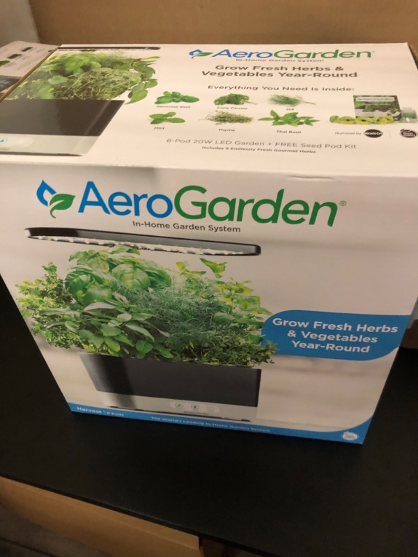 Photo 2 of AeroGarden Harvest with Gourmet Herb Seed Pod Kit - Hydroponic Indoor Garden, Black Harvest Black