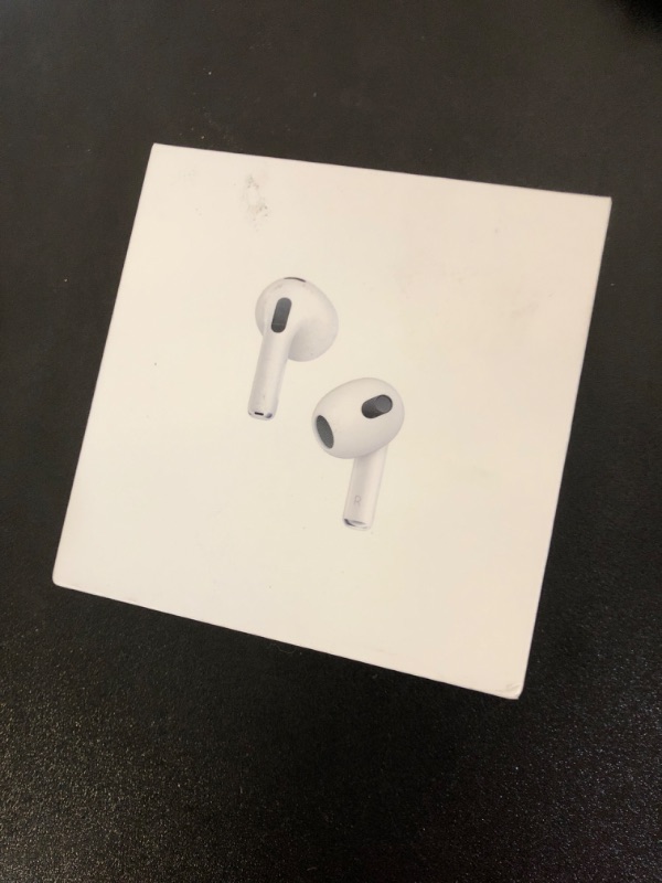 Photo 2 of Apple AirPods (3rd Generation) Wireless Ear Buds, Bluetooth Headphones, Personalized Spatial Audio, Sweat and Water Resistant, Lightning Charging Case Included, Up to 30 Hours of Battery Life
