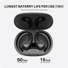 Photo 1 of Tribit MoveBuds H1 Wireless Bluetooth Earphones 65H Playtime IPX8 Waterproof Ear-hanging Earbuds With Noise Cancel, Apt-X Tech
