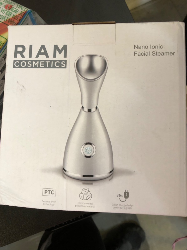 Photo 2 of Facial Steamer RIAMCOSMETICS Nano Ionic Face Steamer Home Use Warm Mist Humidifier Steamer Face Sauna Spa Sinuses Moisturizing Deep Cleansing Pores Stainless Steel Skin Kit Blackheads Acne Skin Care
