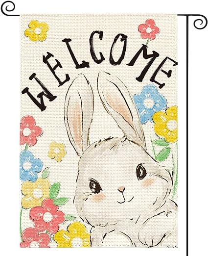 Photo 1 of 
AVOIN colorlife Easter Garden Flag 12x18 Inch Double Sided Outside, Flowers Bunny Welcome Yard Outdoor Decoration