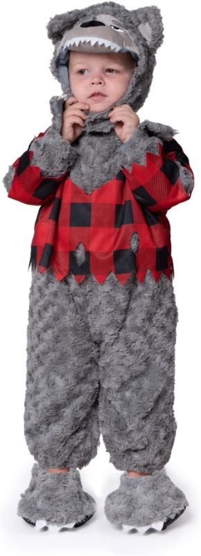 Photo 1 of 18-24 Spooktacular Creations Baby Boy Werewolf Costume with Red plaid shirt for Toddler Infant Halloween Costume for Dress Up Party
 