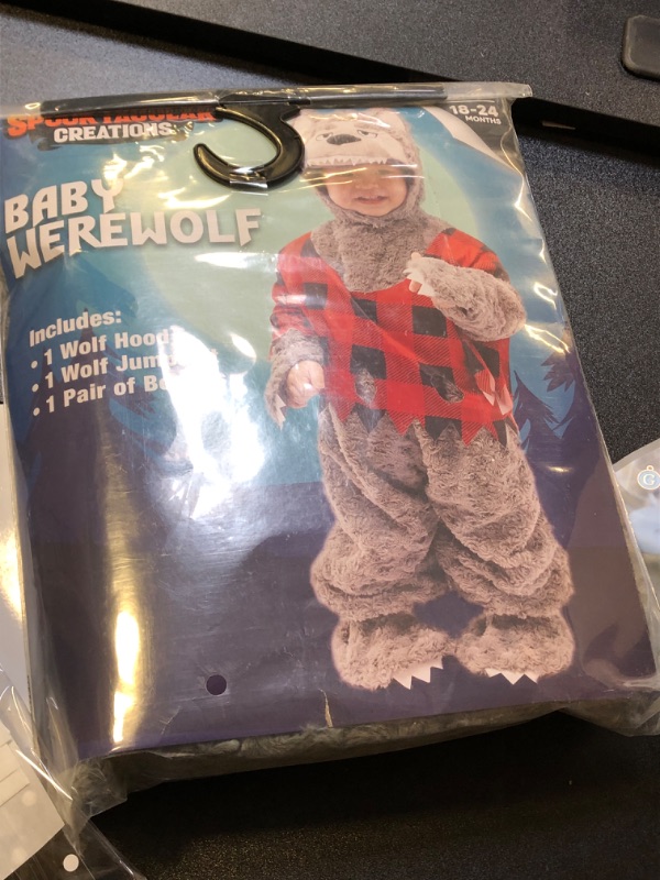 Photo 2 of 18-24 Spooktacular Creations Baby Boy Werewolf Costume with Red plaid shirt for Toddler Infant Halloween Costume for Dress Up Party
 