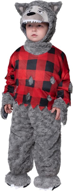 Photo 1 of Spooktacular Creations Baby Boy Werewolf Costume with Red plaid shirt for Toddler Infant Halloween Costume for Dress Up Party
 18-24 