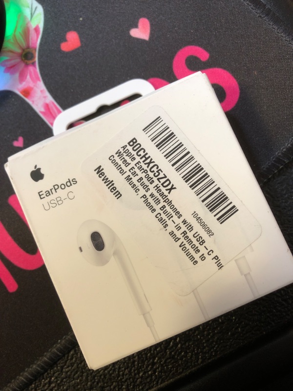 Photo 2 of Apple EarPods Headphones with USB-C Plug, Wired Ear Buds with Built-in Remote to Control Music, Phone Calls, and Volume