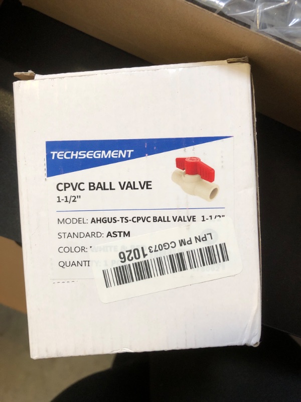 Photo 2 of 1-1/2 Inch CPVC Ball Valve Slip Fitting, Easy-Turn Handle, Leak-Proof, Durable for Water Control 1.5inch