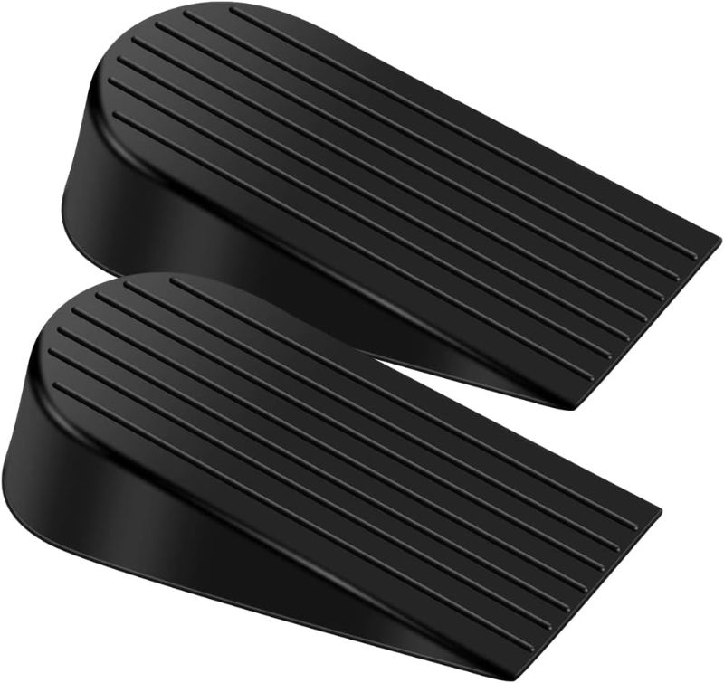 Photo 1 of  Big Door Stopper, Heavy Duty Rubber Door Stop Wedge,Multi Surface Design,Non-Scratching Door Stop 2 Pack 