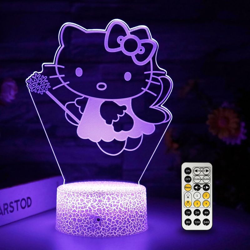 Photo 1 of Cat Night Light - Kitty Night Light 7 Color Change Decor Lamp with Remote, Dim, Timer, Gifts for Christmas Birthday Girls
hello kitty 