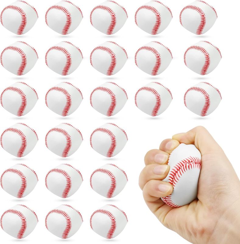 Photo 1 of ack Mini Foam Baseballs - 2 Inch Soft Baseball Toys Squeeze Stress Relief Balls for Kid Themed Party Favors, Sports, Gifts 
